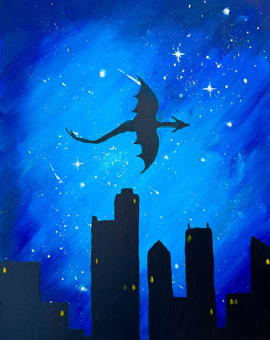 City Skyline Night Dragon: Kennewick